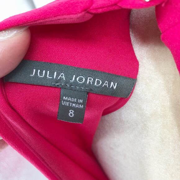 JULIA JORDAN Sheath Dress Size 8 Dragon Fruit Pink Halter Twist Sleeveless NWT - Picture 11 of 15